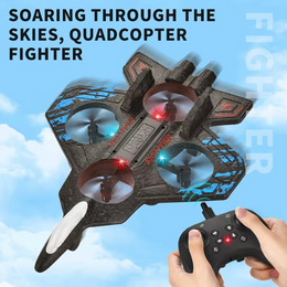 E35 Stealth Fighter Jet with 2.4GHz Remote Control, LED Lights, 360° Stunt Flight & 4-Axis Gyro Stabilization secondary
