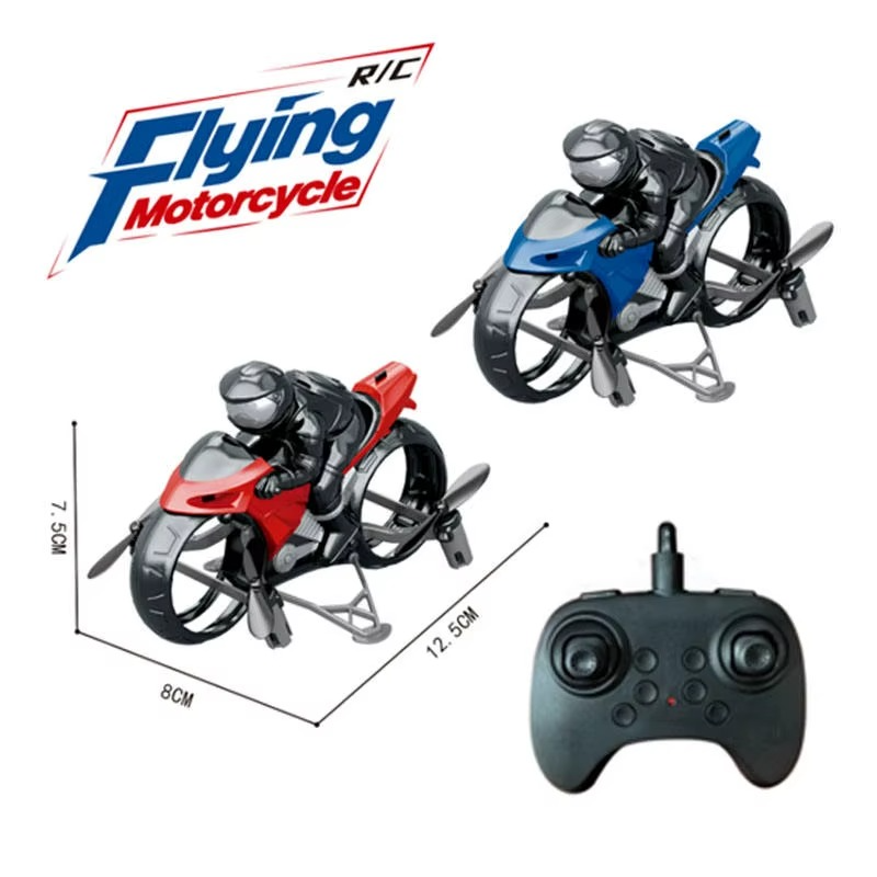 AF903 2-in-1 RC Flying Motorcycle Toy | 2.4GHz Land & Air Quadcopter with 360° Flips, LED Lights & Rechargeable Battery