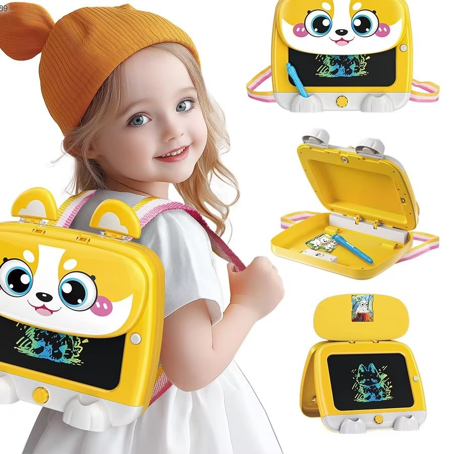 Brilliant Children's Portable LCD Drawing Board Educational Painting Toy Kits With Backpack & Storage for Kids - 899-182Y.