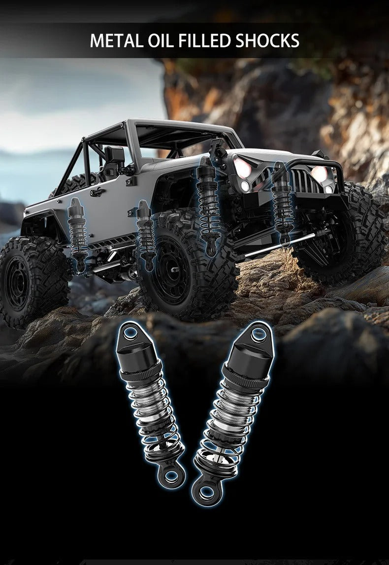 MJX Hyper GO H12Y - 1:12 4WD Brushless RC Crawler, 3650 3500KV Motor, 45A Waterproof ESC, Aluminum Alloy Body Shell, 20KG Metal Gear Servo, Oil-Filled Shocks, 2.4GHz 4CH Radio description image 9