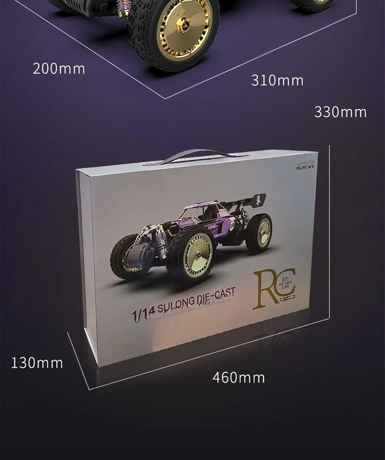 SULONG SL-6034 - 1:14 Scale Die-Cast Alloy RC Off-Road Buggy – 2.4GHz High-Speed Remote Control Car with Metal Body, Independent Suspension & Racing Design (Purple) description image 9