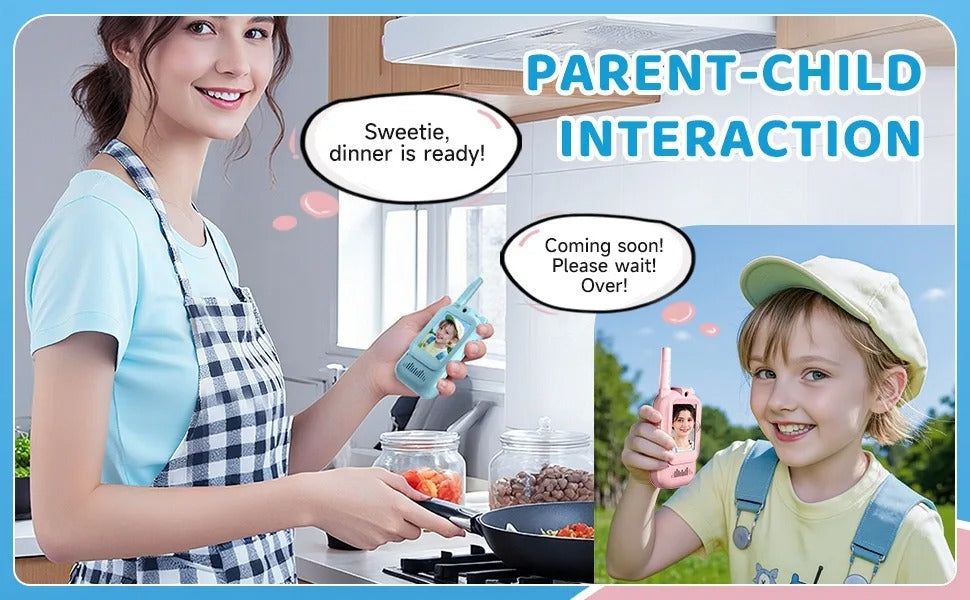 Video Walkie Talkie for Kids, Two-Way Communication Toy with Screen, Antenna and Speaker, Interactive Pretend Play Gadget for Children, Fun Communication Toy Gift for Boys and Girls description image 9