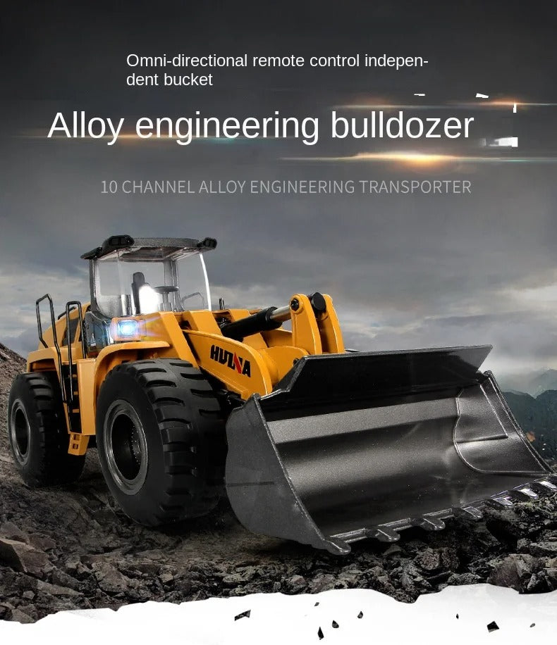 Huina 1583 - 1:14 24CH RC Wheel Loader, Semi-Alloy Construction Vehicle with 2.4GHz Remote Control, Working Metal Bucket and Loader Arm, LED Lights, Sound Effects, Rechargeable Battery Included description image 9