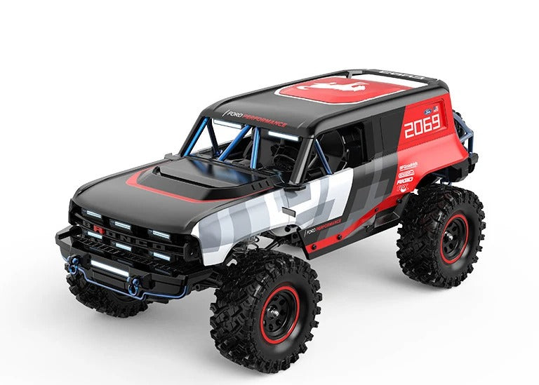 MJX Hyper Go H18P - Ford Bronco R Baja1000 1:18 4WD Brushless RC Crawler, 1606 4200KV Motor, 15A ESC, 3-Mode FWD/4WD/DIG, ABS Body, 2.4GHz 4-Channel Radio, 7.4V Battery, USB Charger & Accessories description image 10
