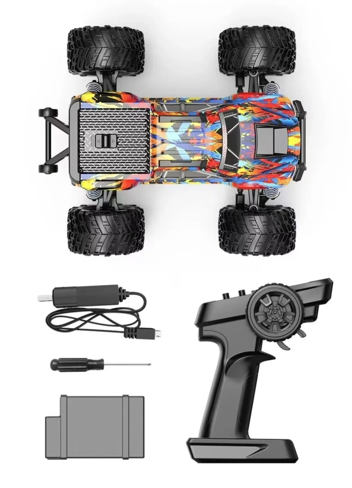 MJX Hyper Go 20208 - 1:20 4WD Brushless RC Monster Truck, 1806 4400KV Motor, 35A ESC, 39km/h, 7.4V 850mAh LiPo Battery, Oil-Filled Shocks, Metal Differential, 2.4GHz Radio, LED Lights description image 10