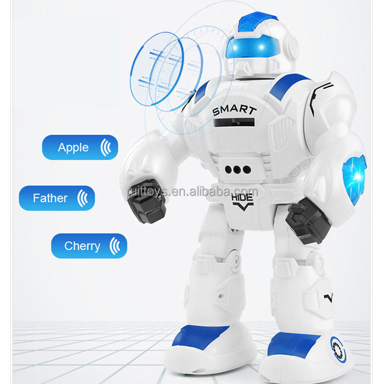Smart Remote Control Humanoid Robot Toy with Gesture Sensing Music LED Lights Disc Shooting Interactive Walking Robot for Kids