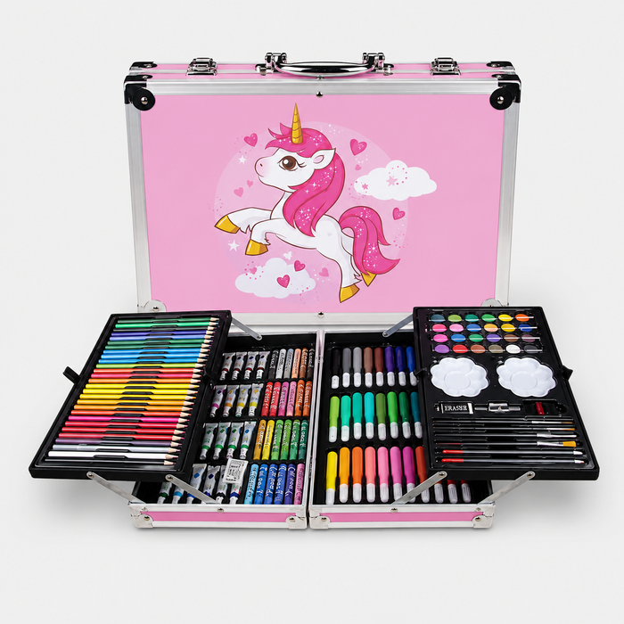 145-Piece Art & Drawing Set for Kids | Complete Coloring, Painting & Sketching Kit with Watercolors, Markers, Pencils & Oil Pastels