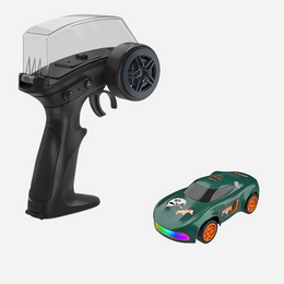 1:64 4WD Mini RC Drift Car with Pistol Remote - 2.4GHz High-Speed Desktop Racing Car with LED Lights & Precision Drift Control