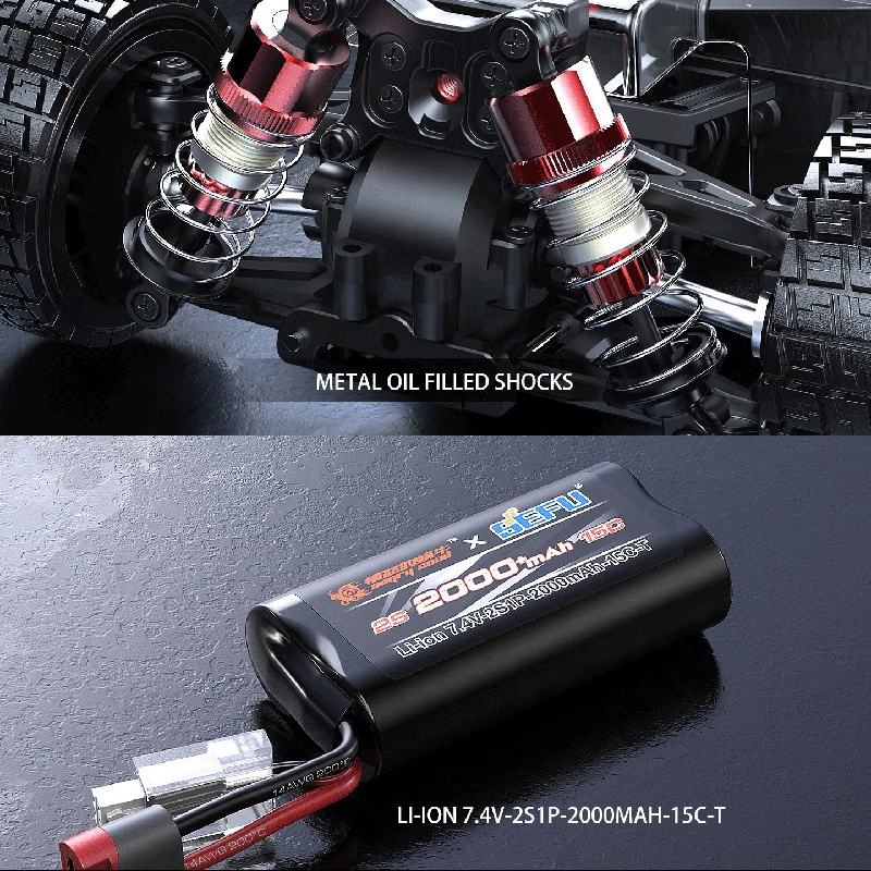MJX Hyper Go 14301 - 1:14 4WD Brushless RC Rally Drift Car with Gyro Stabilization, Dual Tires & 55km/h Performance