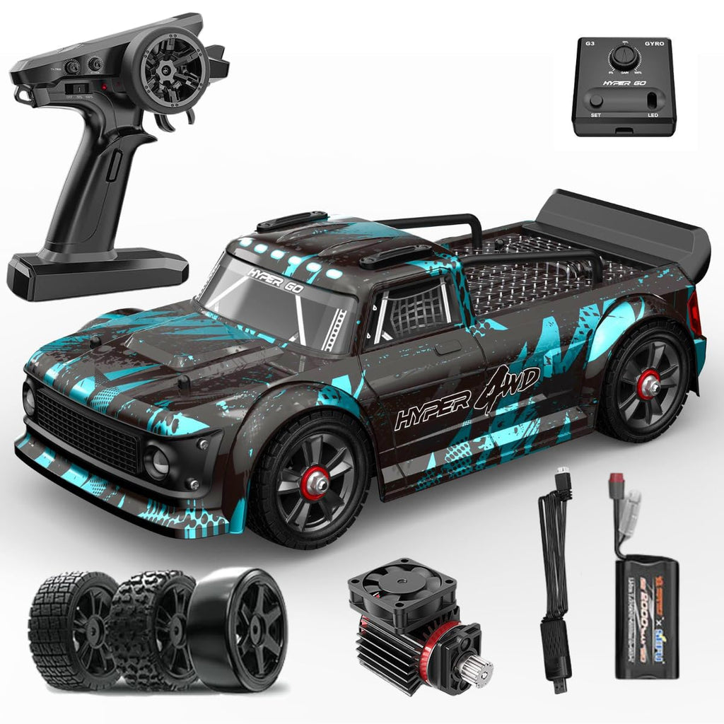 MJX Hyper Go 14301 - 1:14 4WD Brushless RC Rally Drift Car with Gyro Stabilization, Dual Tires & 55km/h Performance