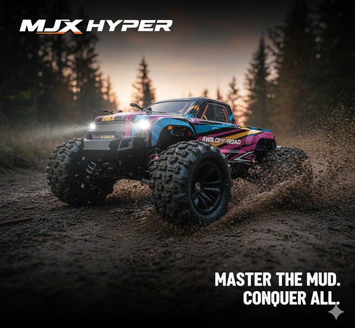 MJX Hyper Go 16209 - 1:16 Brushless RC Monster Truck - 4WD 2.4GHz High-Speed Off-Road Racing Car with Oil-Filled Shocks