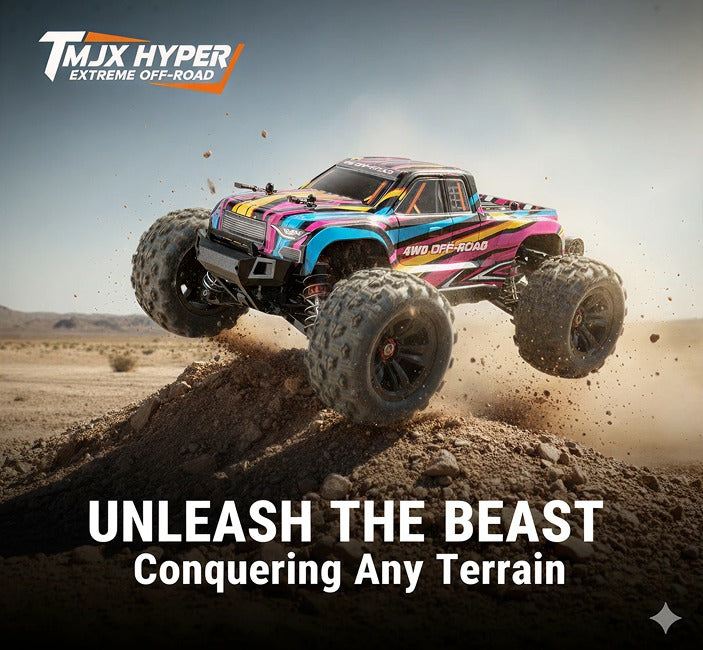 MJX Hyper Go 16209 - 1:16 Brushless RC Monster Truck | 4WD 2.4GHz High-Speed Off-Road Racing Car with Oil-Filled Shocks