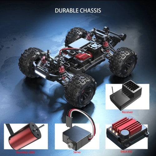 MJX Hyper Go 16209 - 1:16 Brushless RC Monster Truck - 4WD 2.4GHz High-Speed Off-Road Racing Car with Oil-Filled Shocks