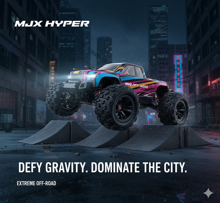 MJX Hyper Go 16209 - 1:16 Brushless RC Monster Truck - 4WD 2.4GHz High-Speed Off-Road Racing Car with Oil-Filled Shocks
