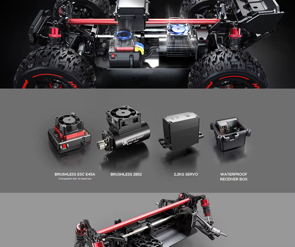 MJX Hyper Go 16210, 1/16 Brushless RC 4WD High Speed Off-Road Truggy Truck description image 2