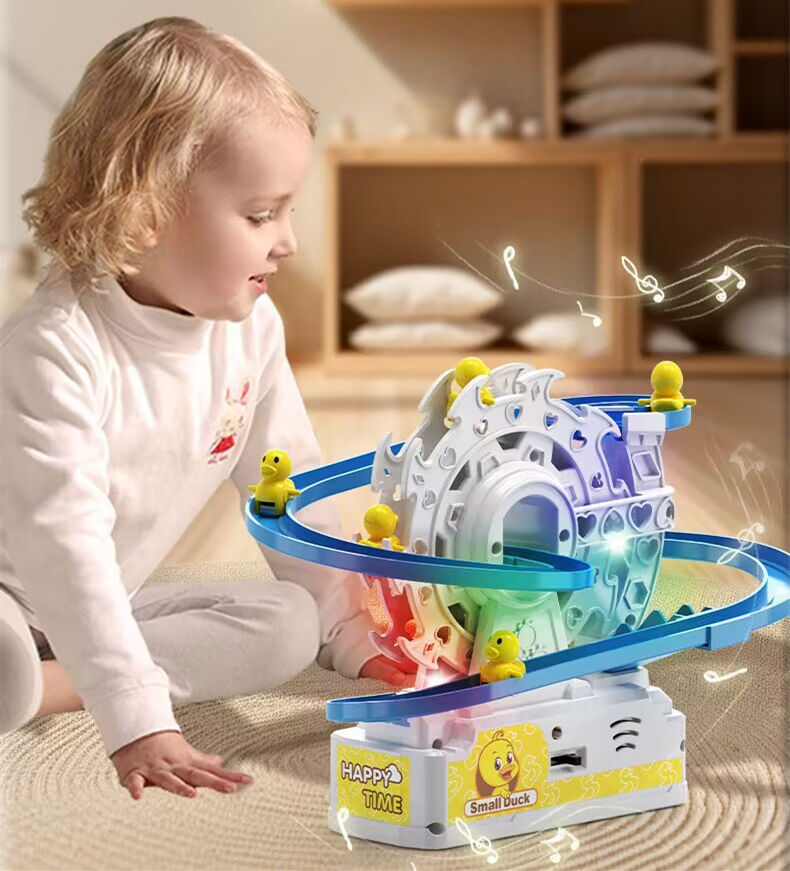 Duck Ferris Wheel Track Set with 6 Moving Ducks, Rotating Wheel, Lights & Music | Interactive Educational Toy for Kids 3+ Years