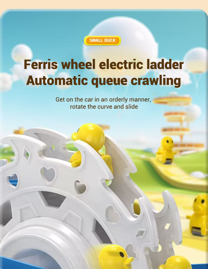 Duck Ferris Wheel Track Set with 6 Moving Ducks, Rotating Wheel, Lights & Music | Interactive Educational Toy for Kids 3+ Years
