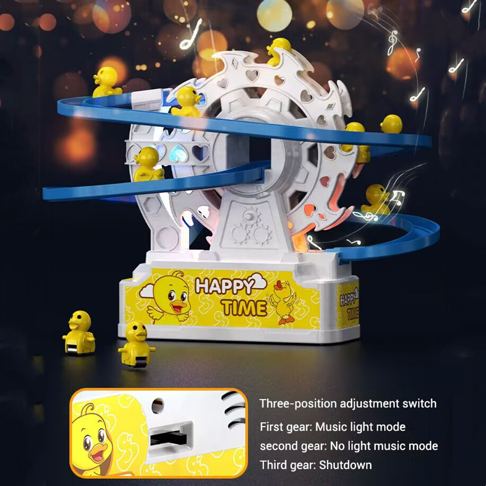 Duck Ferris Wheel Track Set with 6 Moving Ducks, Rotating Wheel, Lights & Music | Interactive Educational Toy for Kids 3+ Years