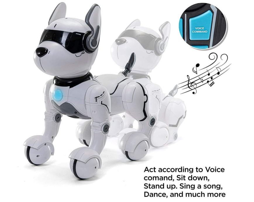 Interactive Voice Mimic Robot Dog Toy Electronic Pet Imitates 12 Animal Sounds Movements Smart Walking Robot Toy for Kids