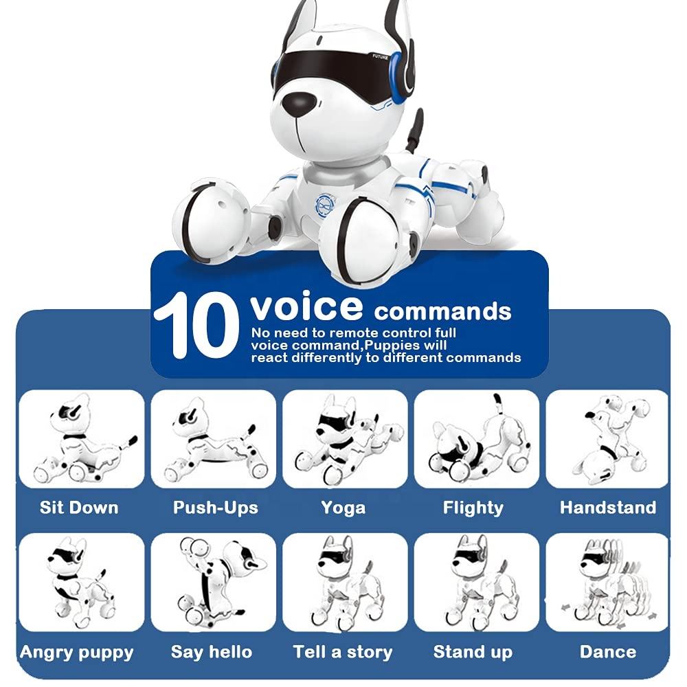 Interactive Voice Mimic Robot Dog Toy Electronic Pet Imitates 12 Animal Sounds Movements Smart Walking Robot Toy for Kids