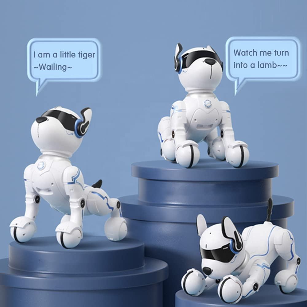 Interactive Voice Mimic Robot Dog Toy Electronic Pet Imitates 12 Animal Sounds Movements Smart Walking Robot Toy for Kids