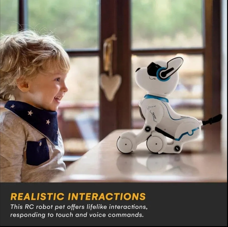 Interactive Voice Mimic Robot Dog Toy Electronic Pet Imitates 12 Animal Sounds Movements Smart Walking Robot Toy for Kids