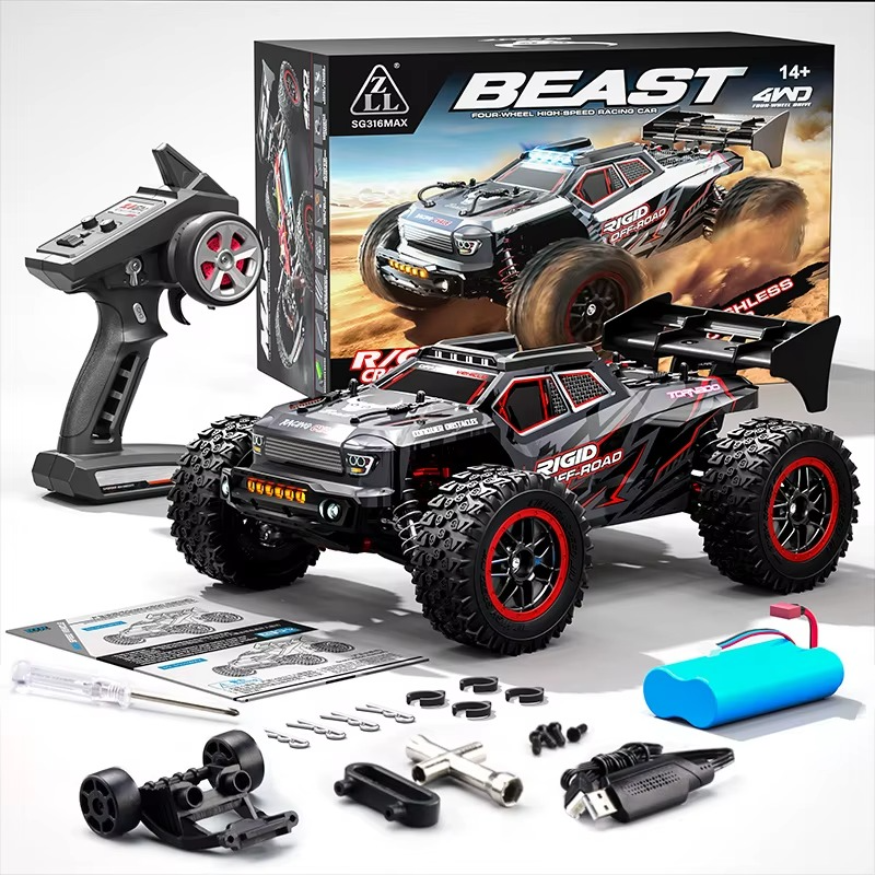 ZLL Beast SG316 MAX - 1:16 Brushless RC Monster Truck | 4WD 2.4GHz 80km/h High-Speed Off-Road Racing Car with LED Lights