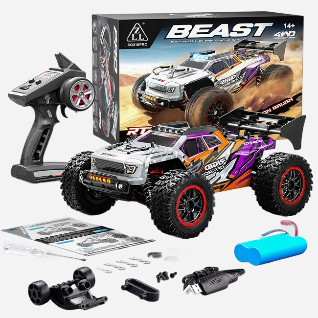 ZLL Beast SG316 PRO - 1:16 4WD High-Speed RC Off-Road Truck - 2.4GHz Full Proportional Remote Control Racing Car with LED Lights