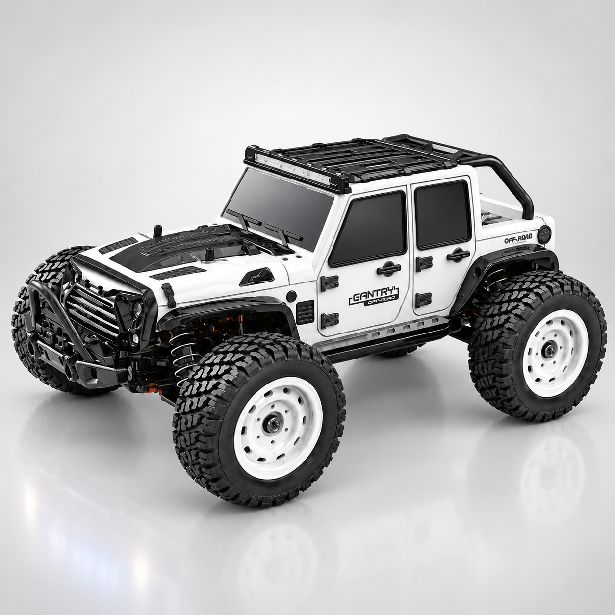 SCY-16103 - Gantry 1:16 Scale 4WD RC Off-Road Truck, 38KM/H High-Speed Brushed Motor, 2.4GHz Full Proportional Remote Control, LED Lights, RTR All-Terrain Basher