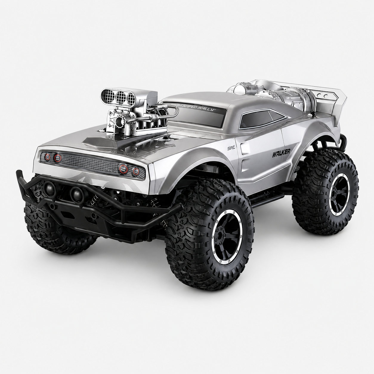 2.4GHz High-Speed 15km+/hour 4WD RC Off-Road Monster Truck with LED Lights, Shock Suspension & All-Terrain Climbing Performance