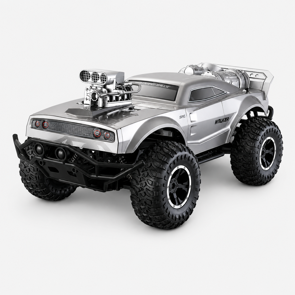 2.4GHz High-Speed 15km+/hour 4WD RC Off-Road Monster Truck with LED Lights, Shock Suspension & All-Terrain Climbing Performance
