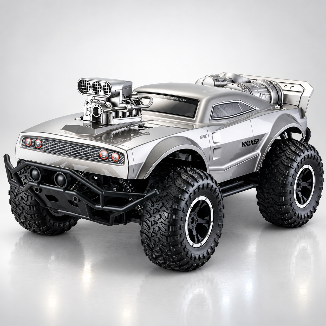 2.4GHz High-Speed 15km+/hour 4WD RC Off-Road Monster Truck with LED Lights, Shock Suspension & All-Terrain Climbing Performance