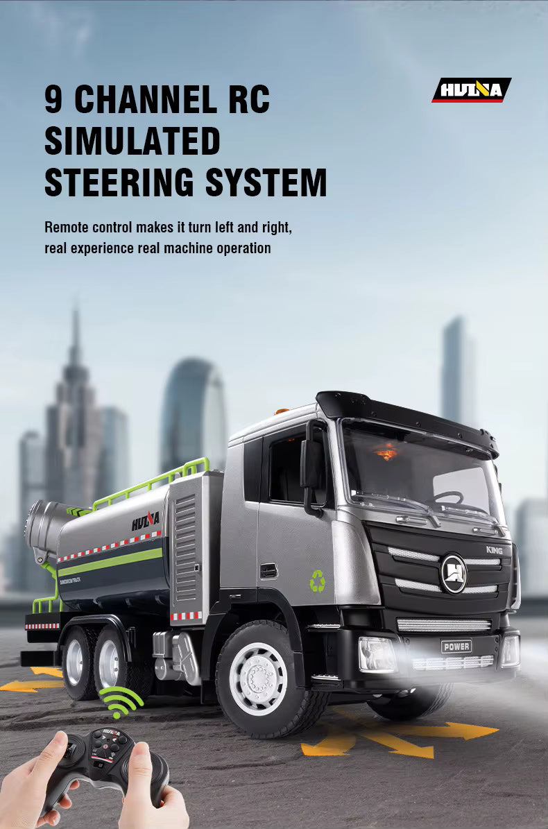 Huina 1316 1/18 Semi-alloy RC Mist Cannon Truck 2.4G 9CH Anti-smog Vehicles description image 2