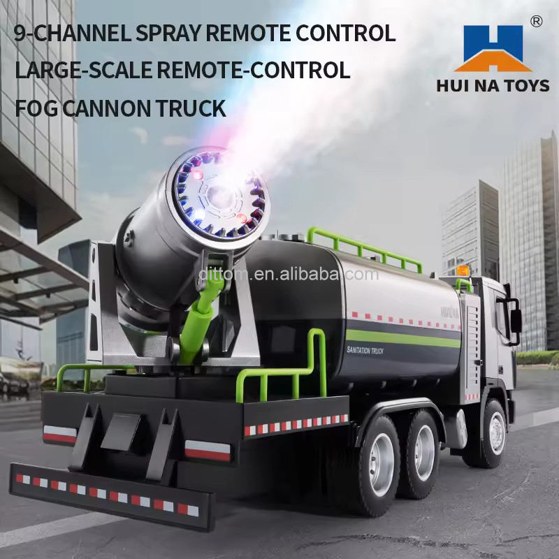 Huina 1316 - 1:18 RC Mist Cannon Truck | 2.4GHz 9CH Semi-Alloy Anti-Smog Sanitation Vehicle with Realistic Mist Spray Function RTR