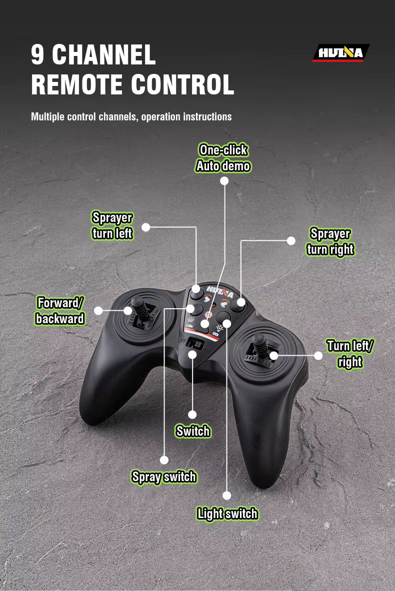 Huina 1316 1/18 Semi-alloy RC Mist Cannon Truck 2.4G 9CH Anti-smog Vehicles description image 6