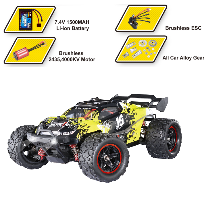 Hospeed HS18422 - 1:18 Brushless RC Monster Truck | 52km/h 4WD Off-Road Racer with Alloy Oil Shocks & Full Proportional Control