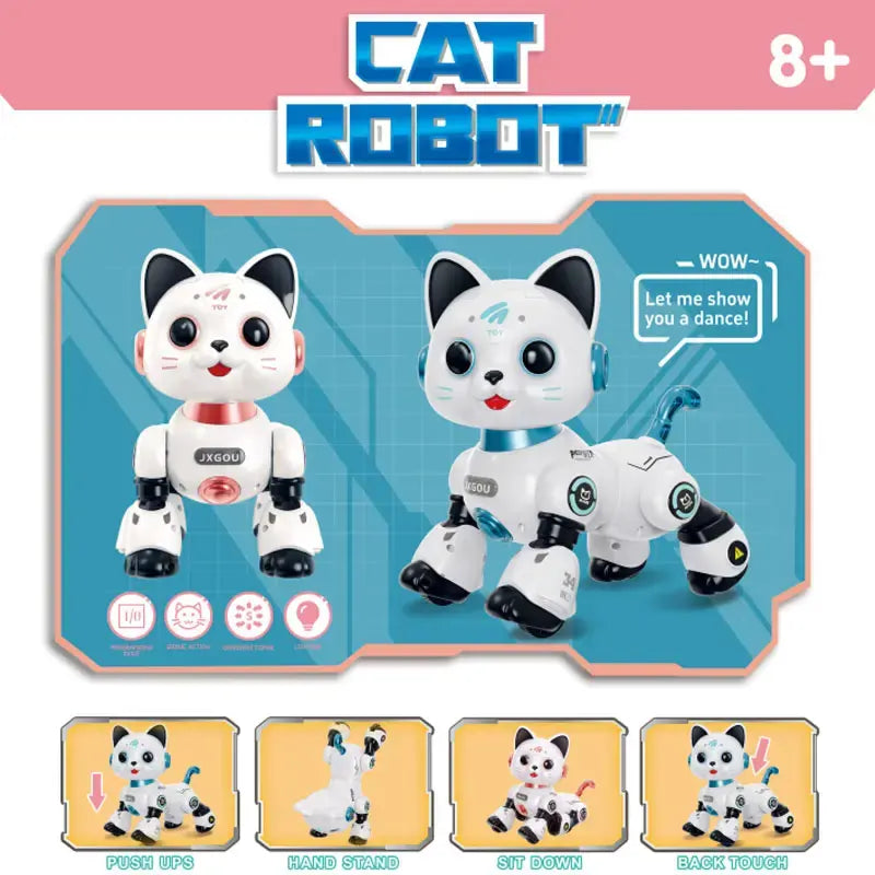 Interactive Smart Robot Cat Toy for Kids | Walking Electronic Pet with Sound, Lights, Touch Response & Educational Play Features