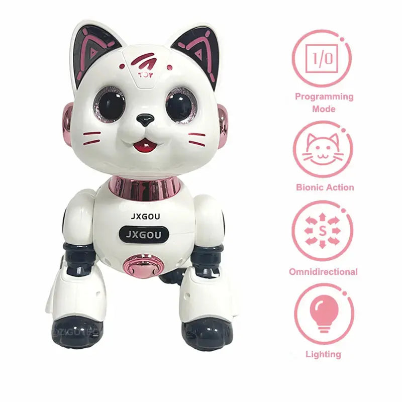 Interactive Smart Robot Cat Toy for Kids | Walking Electronic Pet with Sound, Lights, Touch Response & Educational Play Features