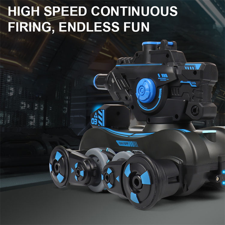 2.4GHz 4WD RC Battle Tank Stunt Car with 360° Rotation, Multidirectional Drift & Shooting Action Toy for Kids