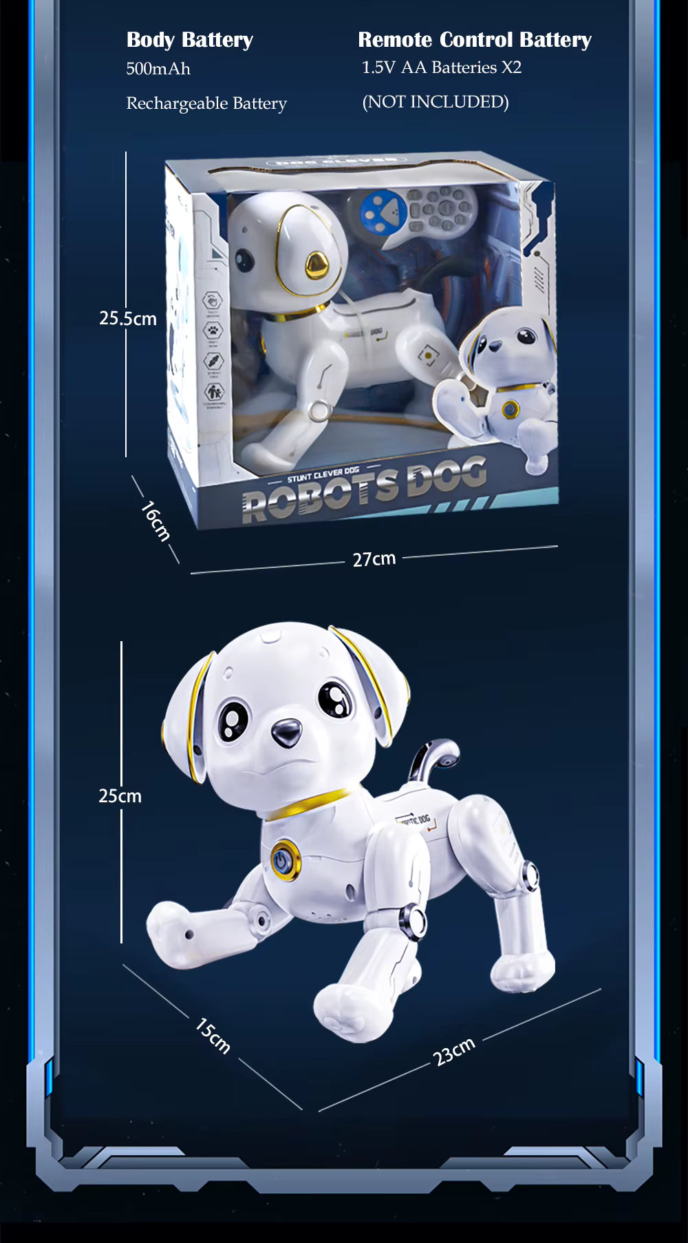 Children's Smart Pet Toy Robot Dog Remote Control Stunt Electric Sensor Music & Dancing Toy description image 8