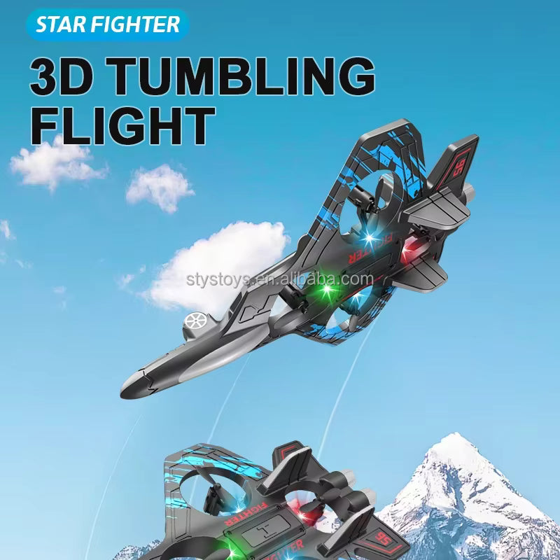 RC Fighter Jet Toy 2.4GHz Remote Jet with LED Lights, Stunt Flying, Durable Foam Gift Kids description image 3