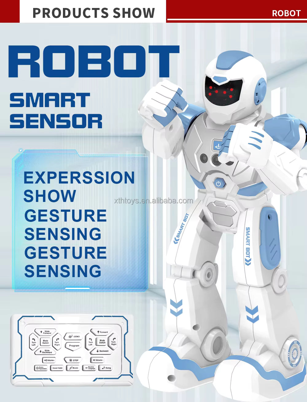 CZ Multi-purpose RC Toy Robots Educational Smart Humanoid Robot Programmable With Expression Show Gesture Sensing Coasting Drive description image 2