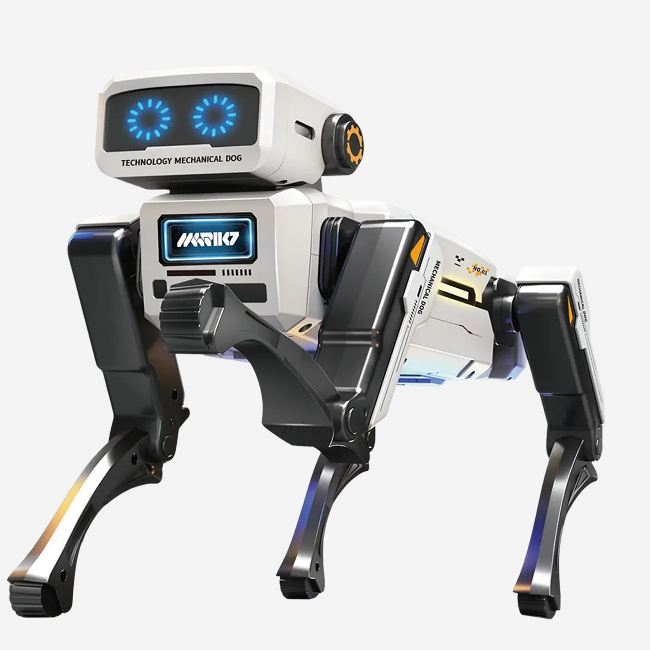 2.4G Remote Control Robot Dog STEM Programmable Interactive Mechanical Walking Electronic Pet Toy with LED Eyes Music Action Commands for Kids