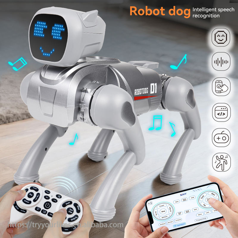 Interactive Smart Robot Dog Toy for Kids | Remote Control Electronic Pet with LED Face, Music, Walking Actions & Sound Effects
