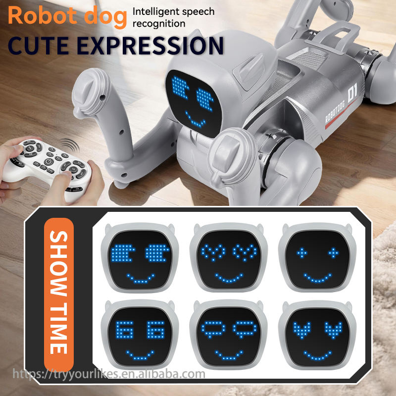 Interactive Smart Robot Dog Toy for Kids | Remote Control Electronic Pet with LED Face, Music, Walking Actions & Sound Effects