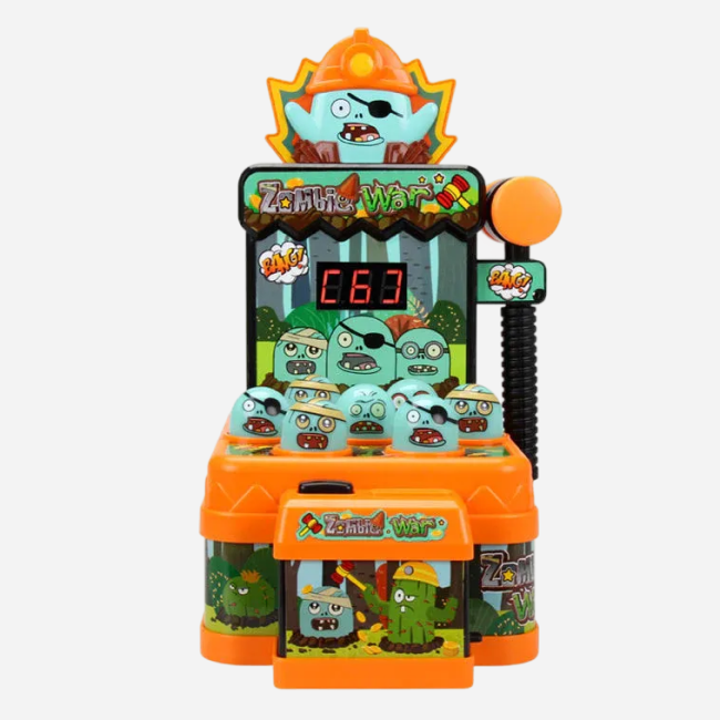 Zombie War Electronic Whack-a-Mole Arcade Game with Digital Score Display, Hammer Action, Sound Effects & Interactive Pop-Up Targets for Kids 3+ Years