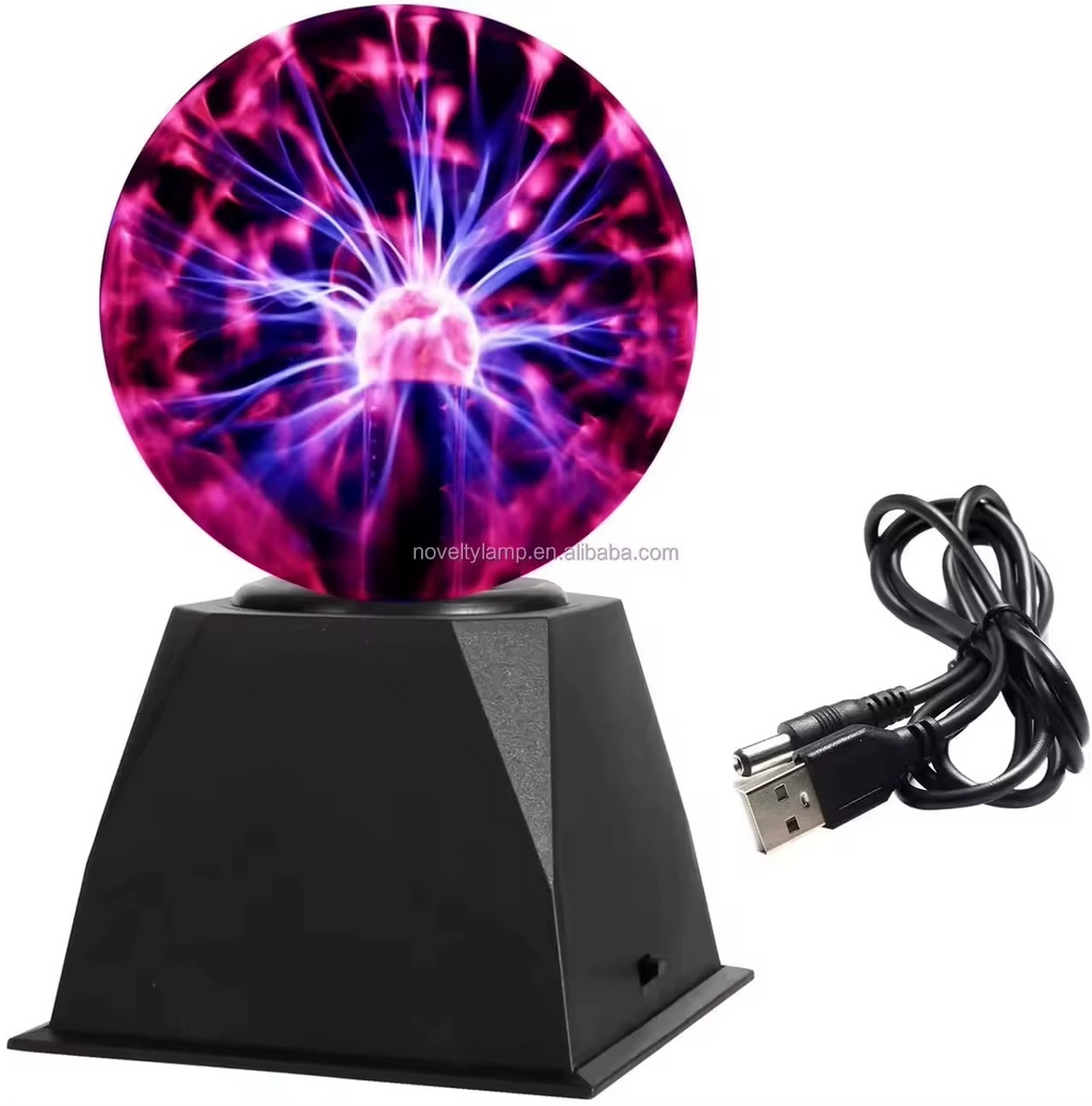 Touch Sensitive Plasma Globe Lamp | Interactive Electric Lightning Ball for Desk & Bedroom Decor