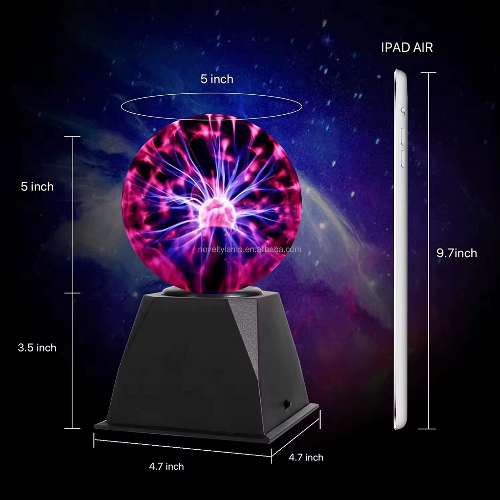 Touch Sensitive Plasma Globe Lamp | Interactive Electric Lightning Ball for Desk & Bedroom Decor
