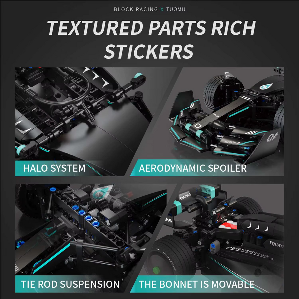 Formula racing car OMG W13 Building Blocks Car Toy, Vehicle Building Set for Boys and Girls