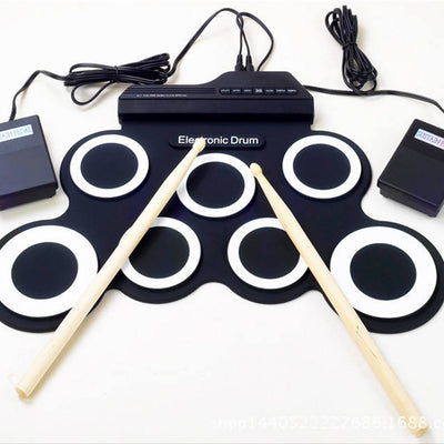 Electronic Drum Pad Set G3002 for Kids | Portable Roll-Up Digital Drum Kit with 7 Pads, Foot Pedals, Drumsticks & Musical Learning Fun - alternate view